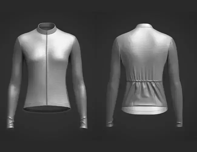 Womens Full Sleeve Cycling Jersey 3d Model
