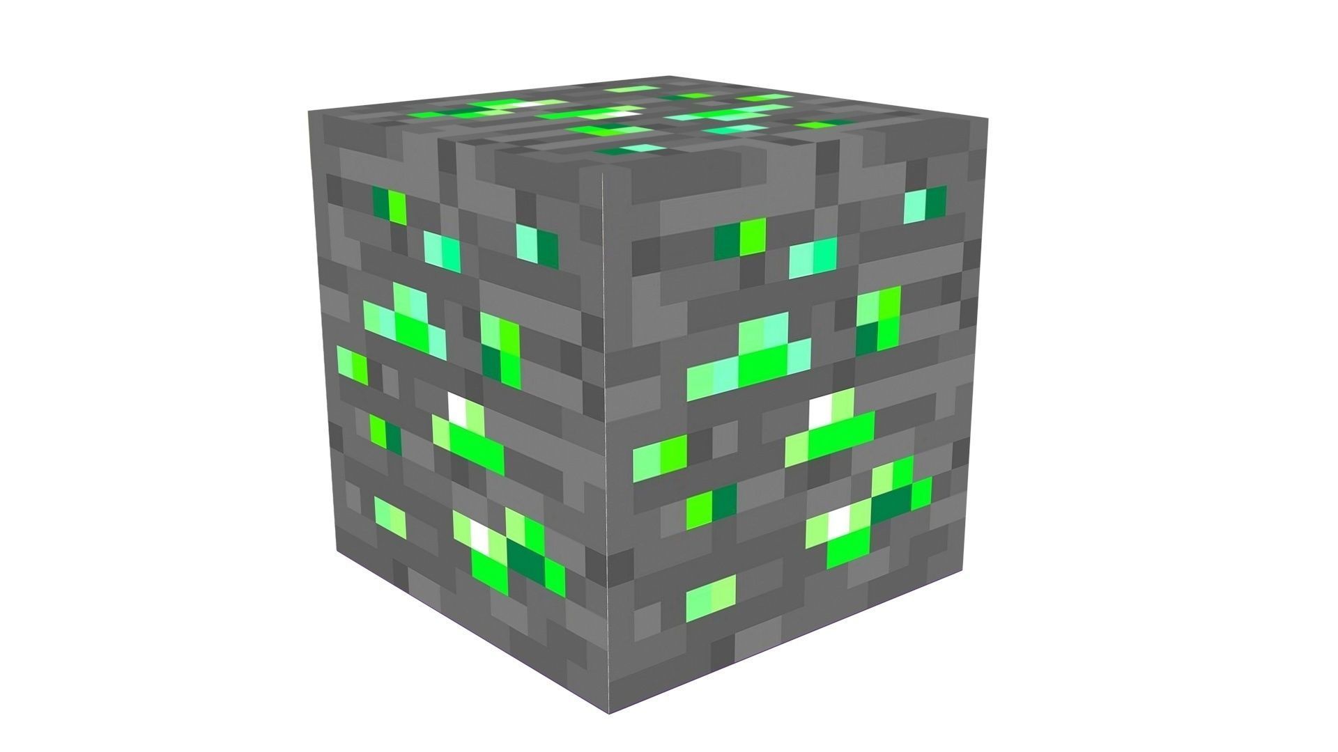 Minecraft Emerald 3D model_2