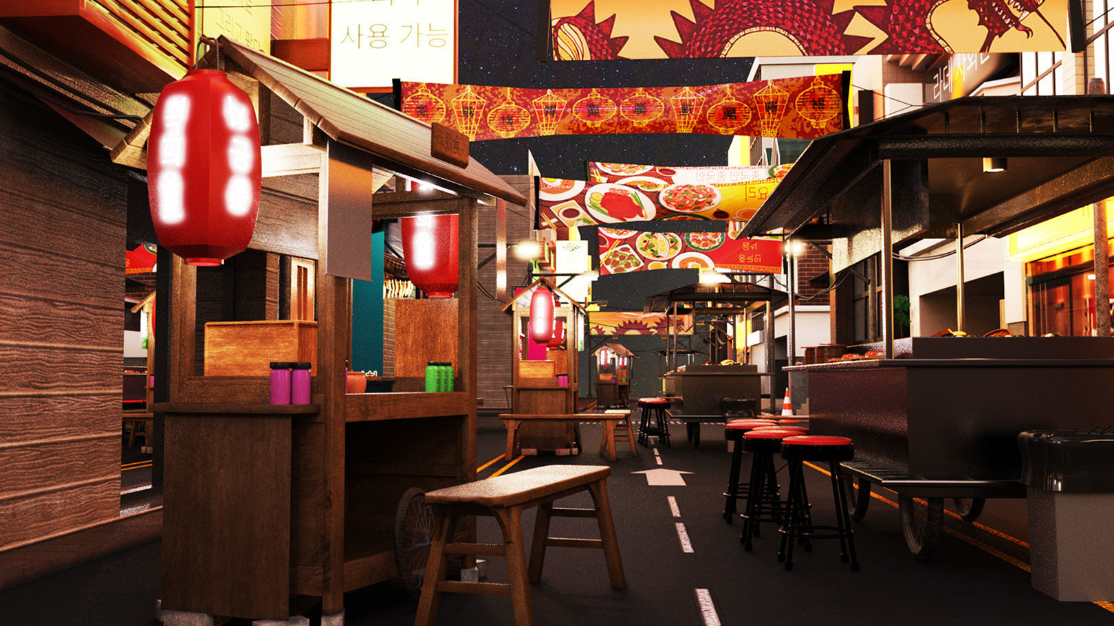 Itaewon Street 3D model_3