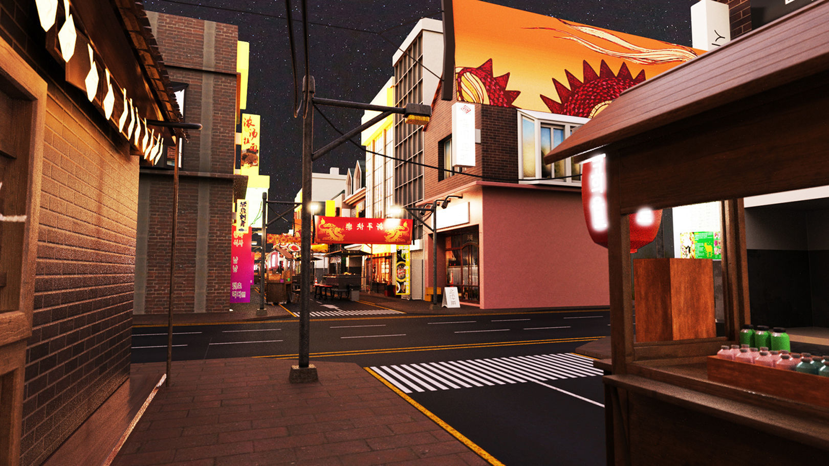 Itaewon Street 3D model_1