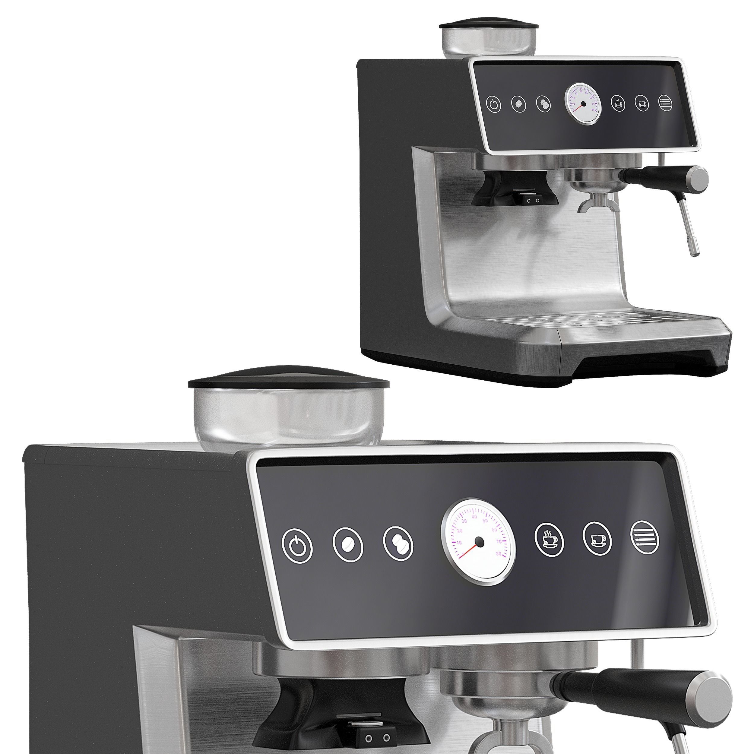 Cappuccino coffee maker 3D model_2