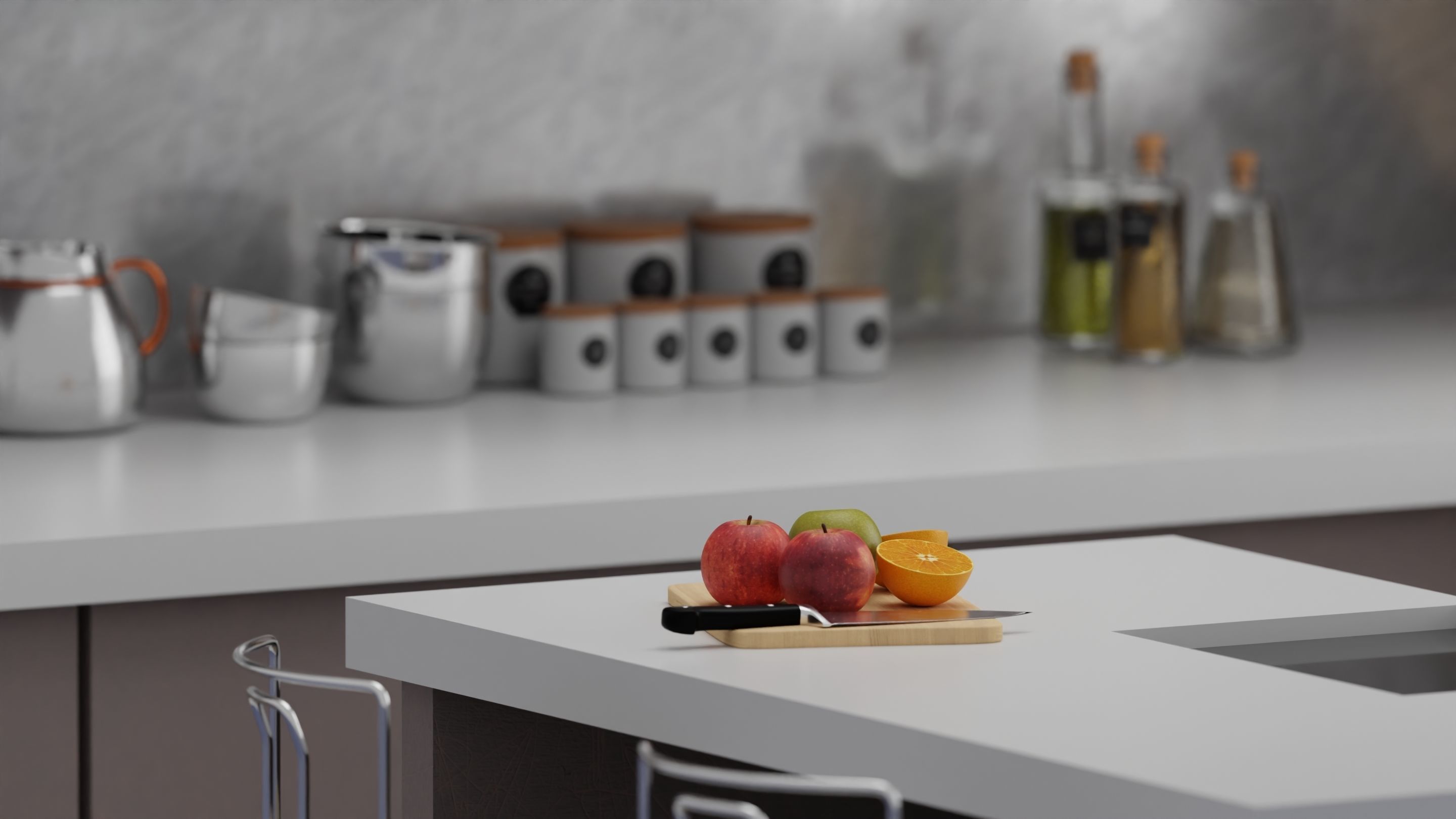 Kitchen interior 3D model_3