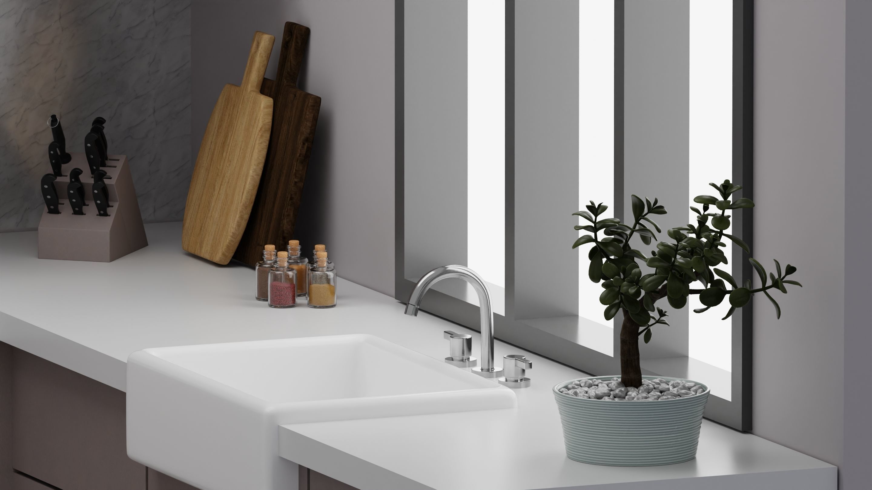 Kitchen interior 3D model_2