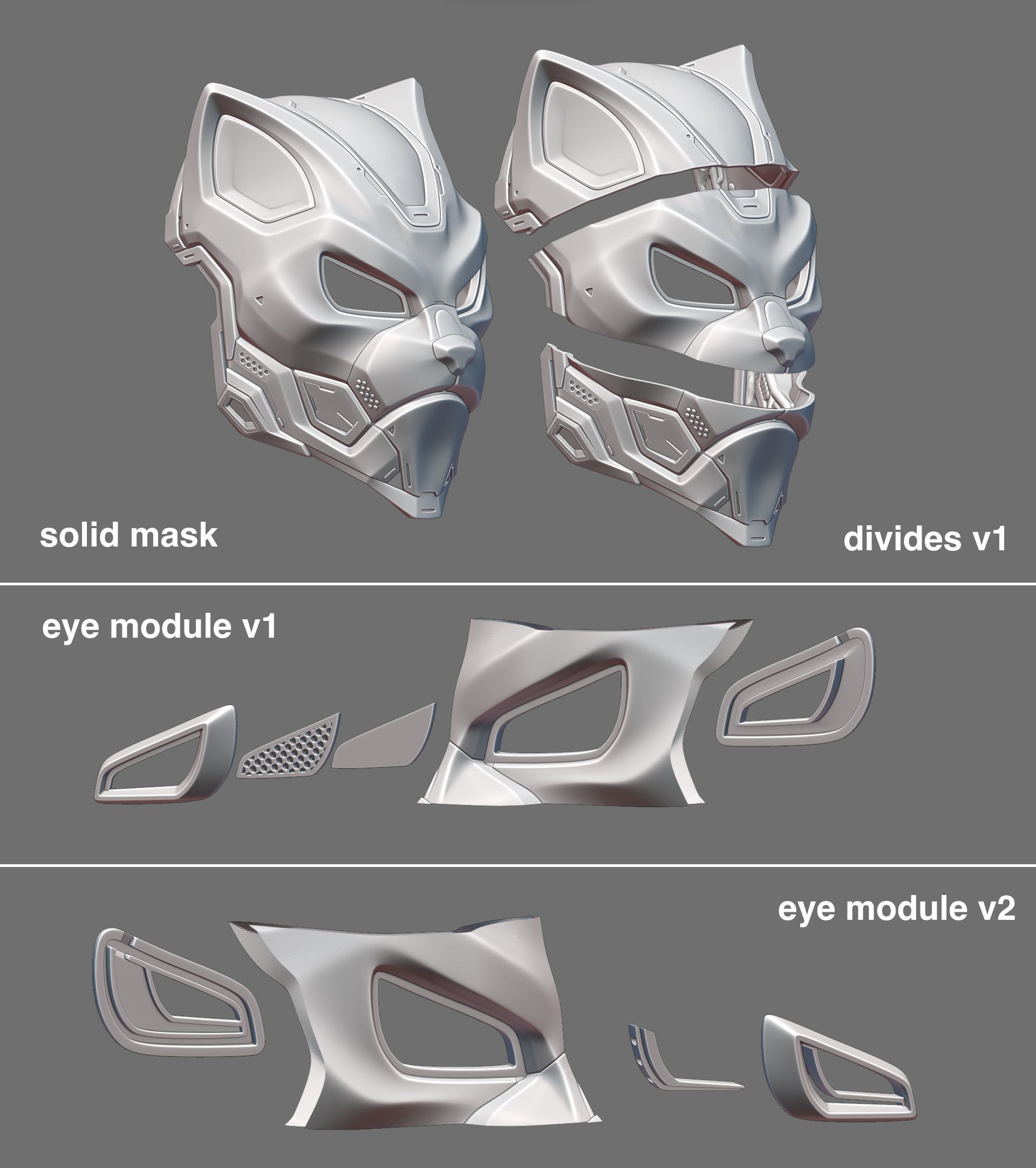 EVO CAT- cosplay sci-fi mask - DIGITAL STL FILE for 3D-PRINTING 3D print model_9