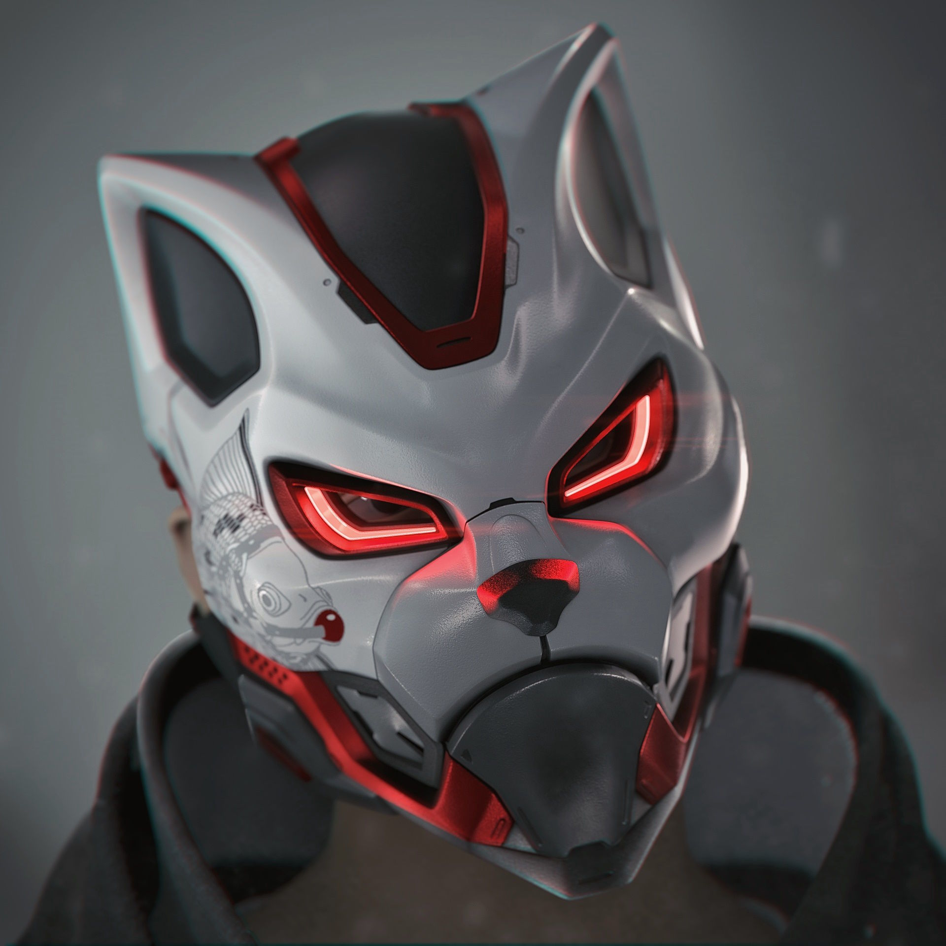 EVO CAT- cosplay sci-fi mask - DIGITAL STL FILE for 3D-PRINTING 3D print model_1