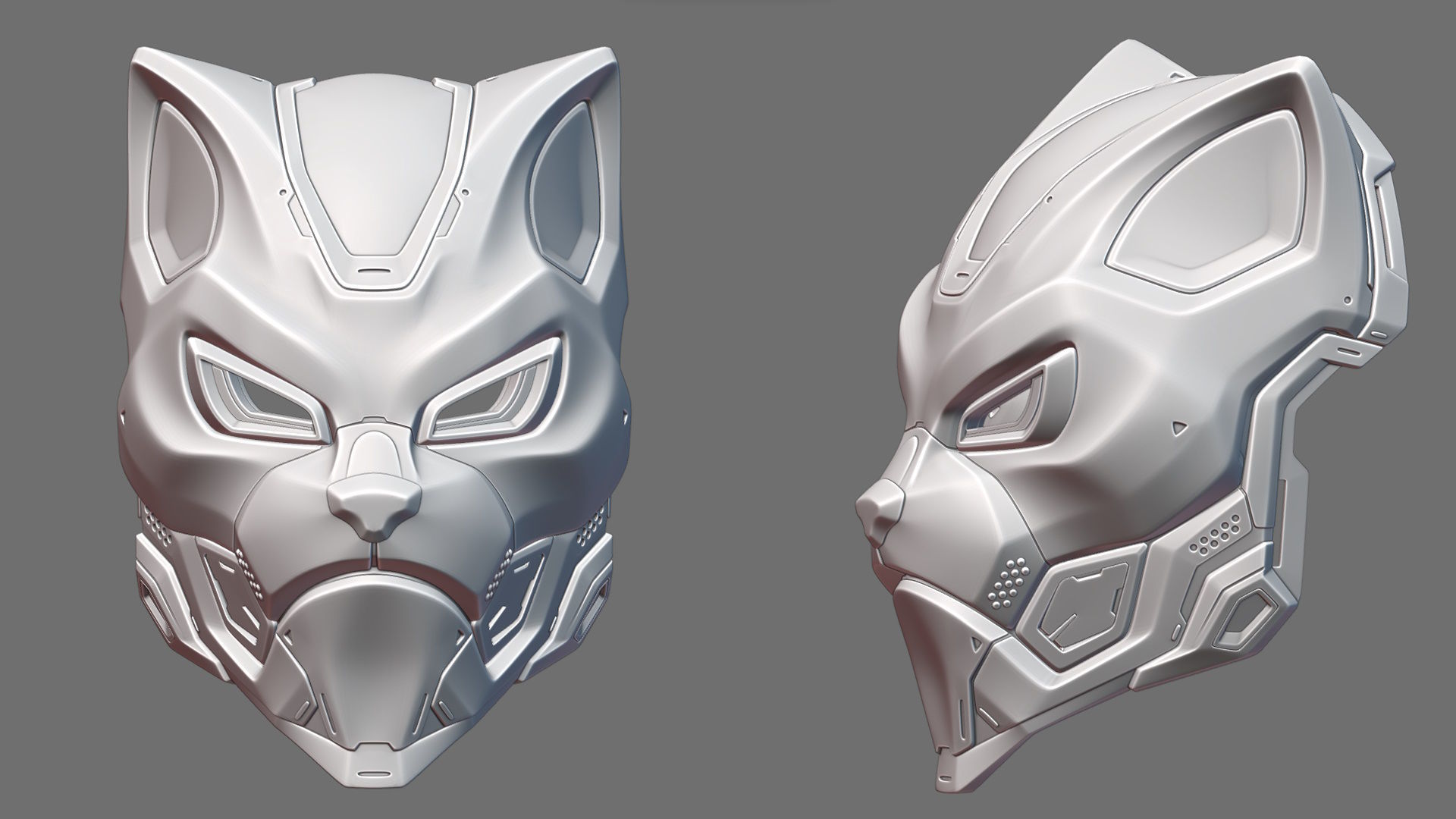 EVO CAT- cosplay sci-fi mask - DIGITAL STL FILE for 3D-PRINTING 3D print model_7