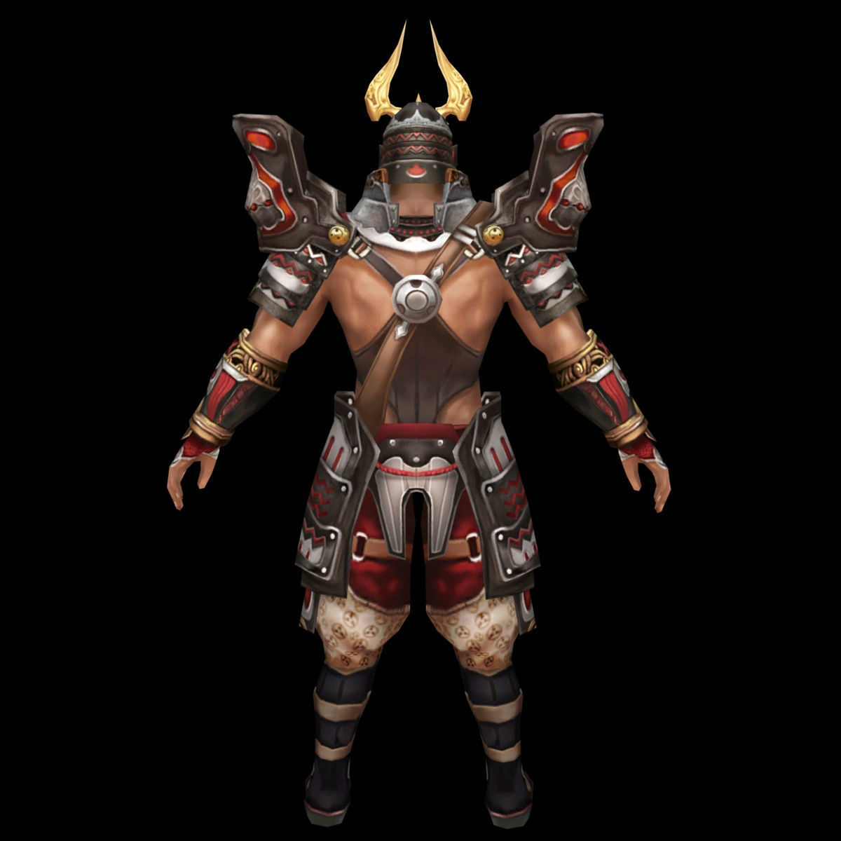 fantasy warrior Low-poly 3D model_4