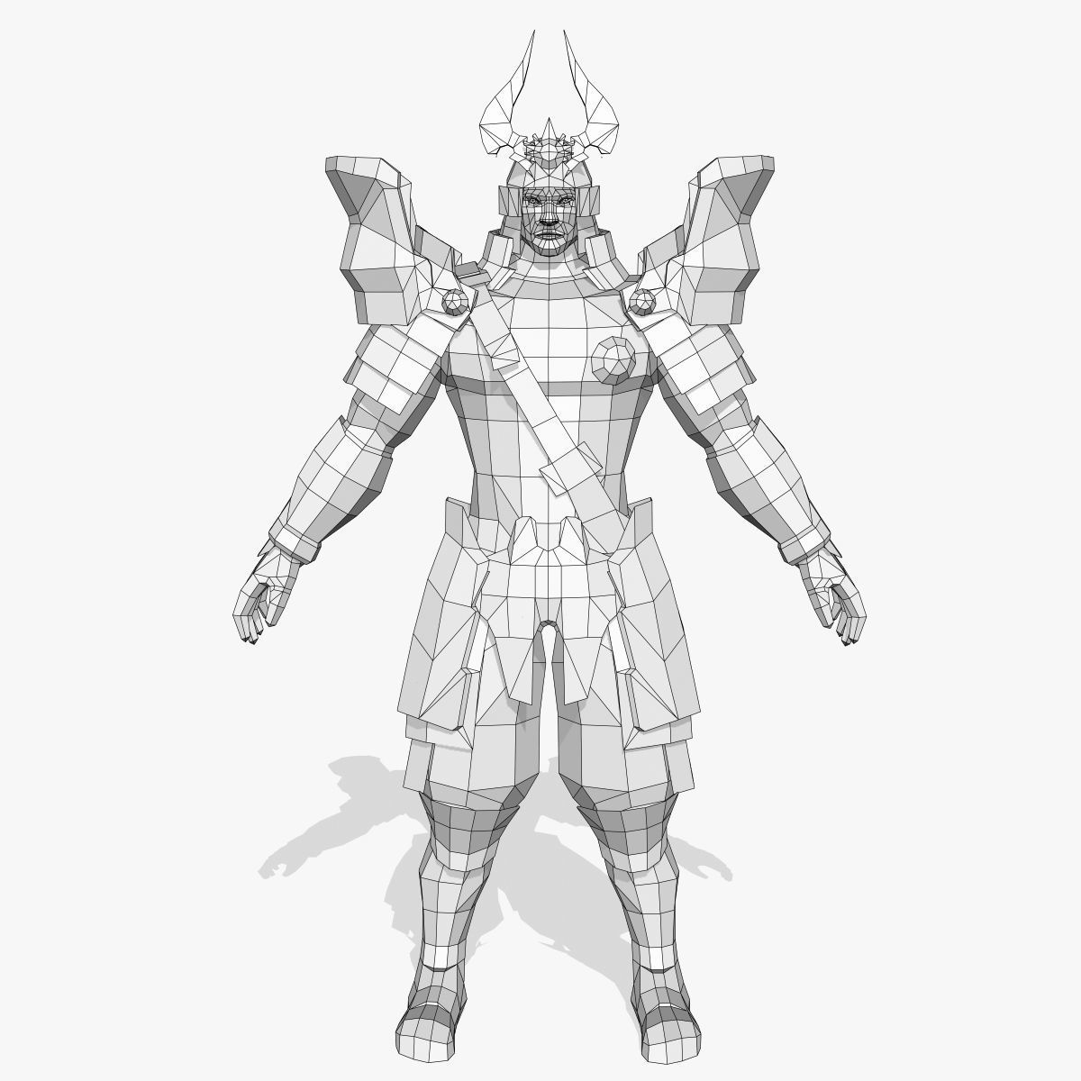 fantasy warrior Low-poly 3D model_5