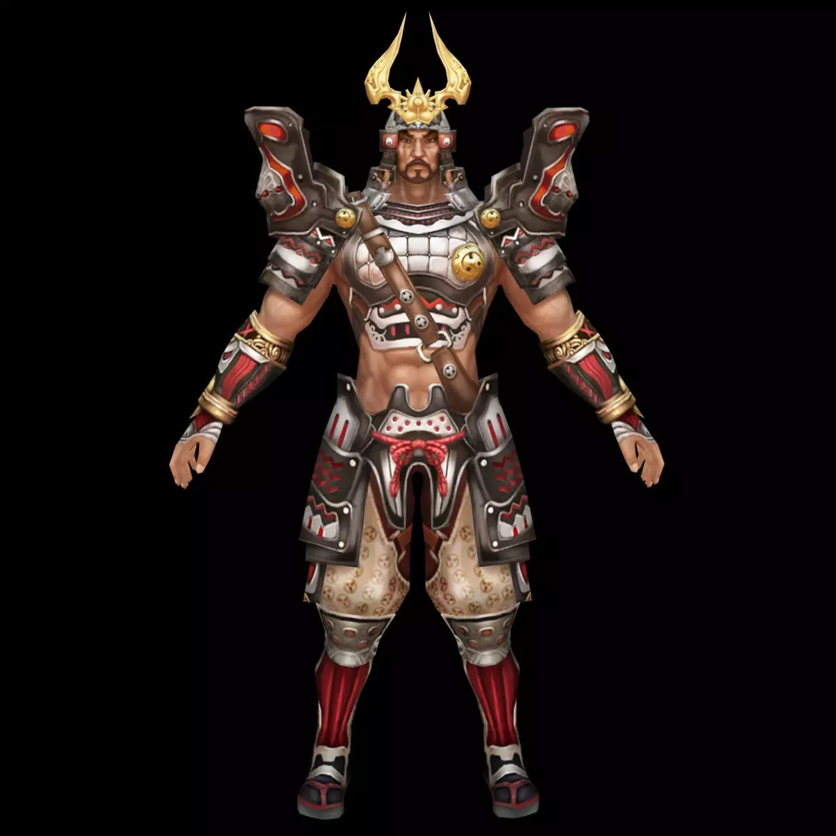 fantasy warrior Low-poly 3D model_0