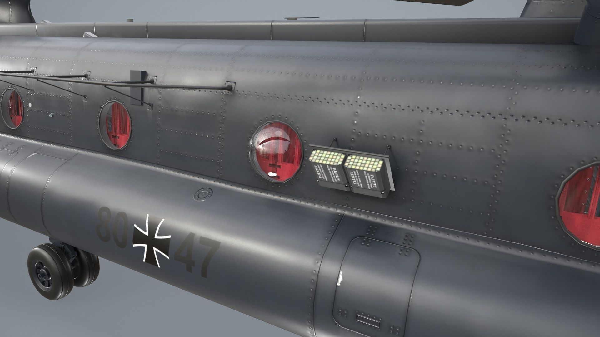  CH-47 Chinook Luftwaffe Static Low-poly 3D model_8