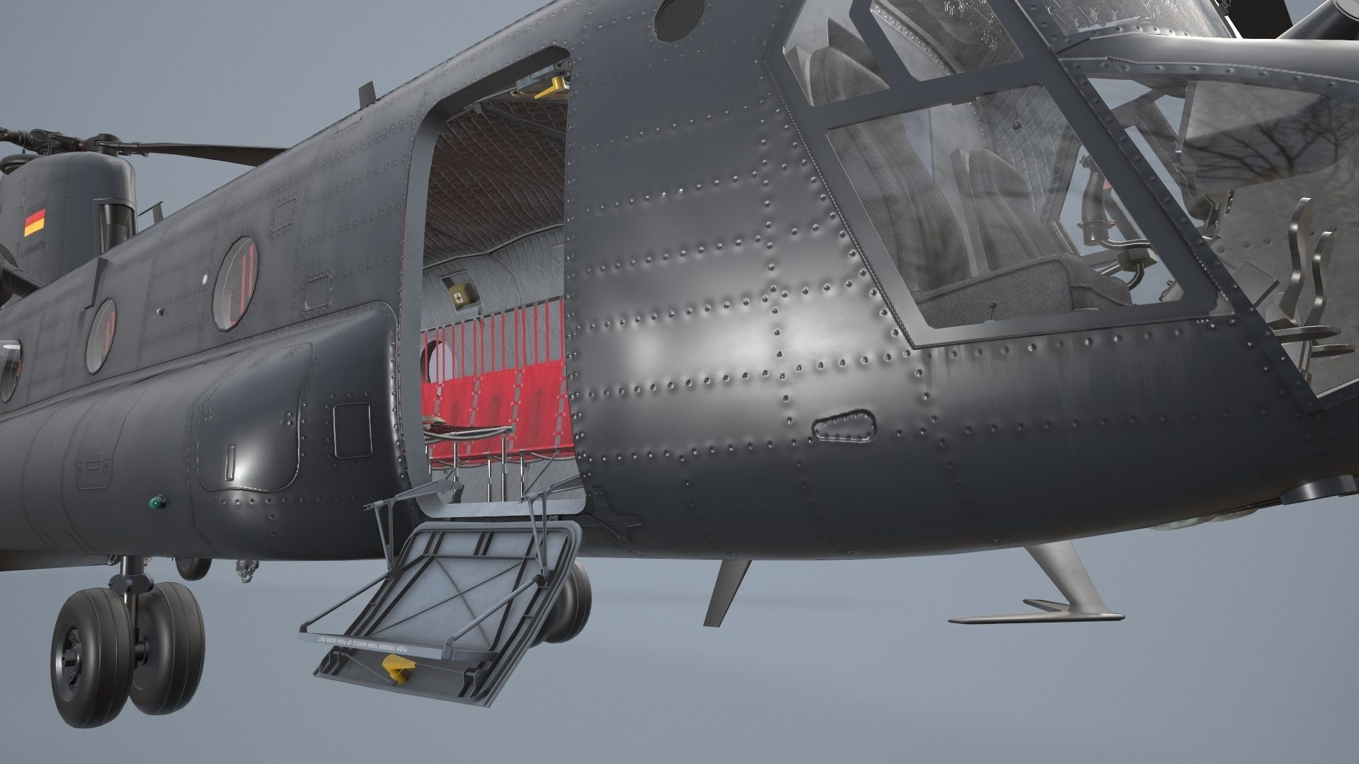  CH-47 Chinook Luftwaffe Static Low-poly 3D model_17