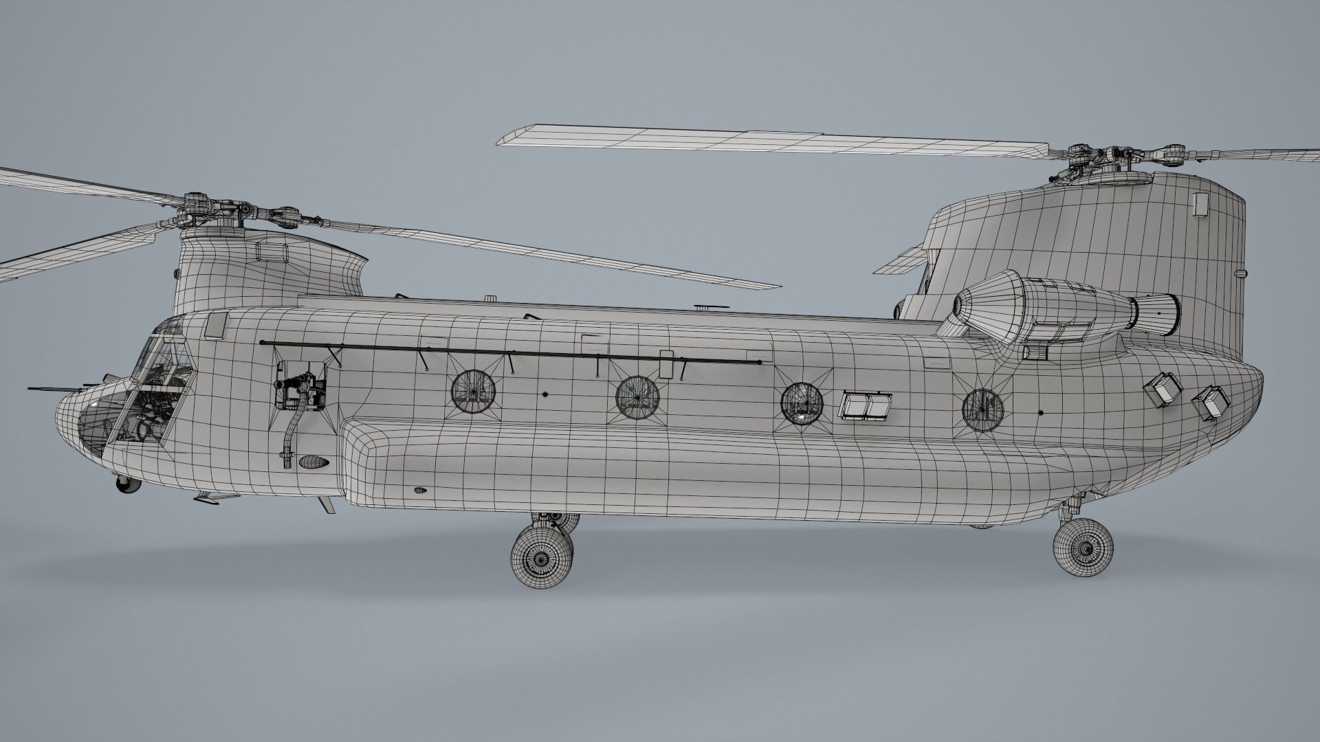  CH-47 Chinook Luftwaffe Static Low-poly 3D model_36