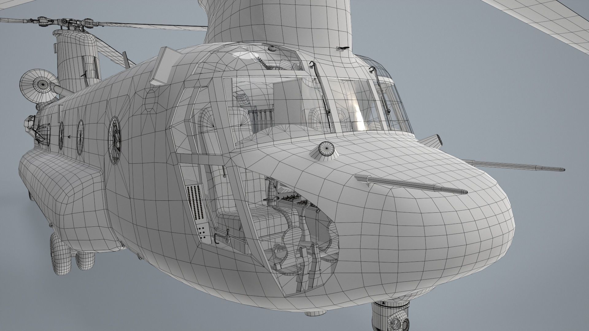  CH-47 Chinook Luftwaffe Static Low-poly 3D model_35