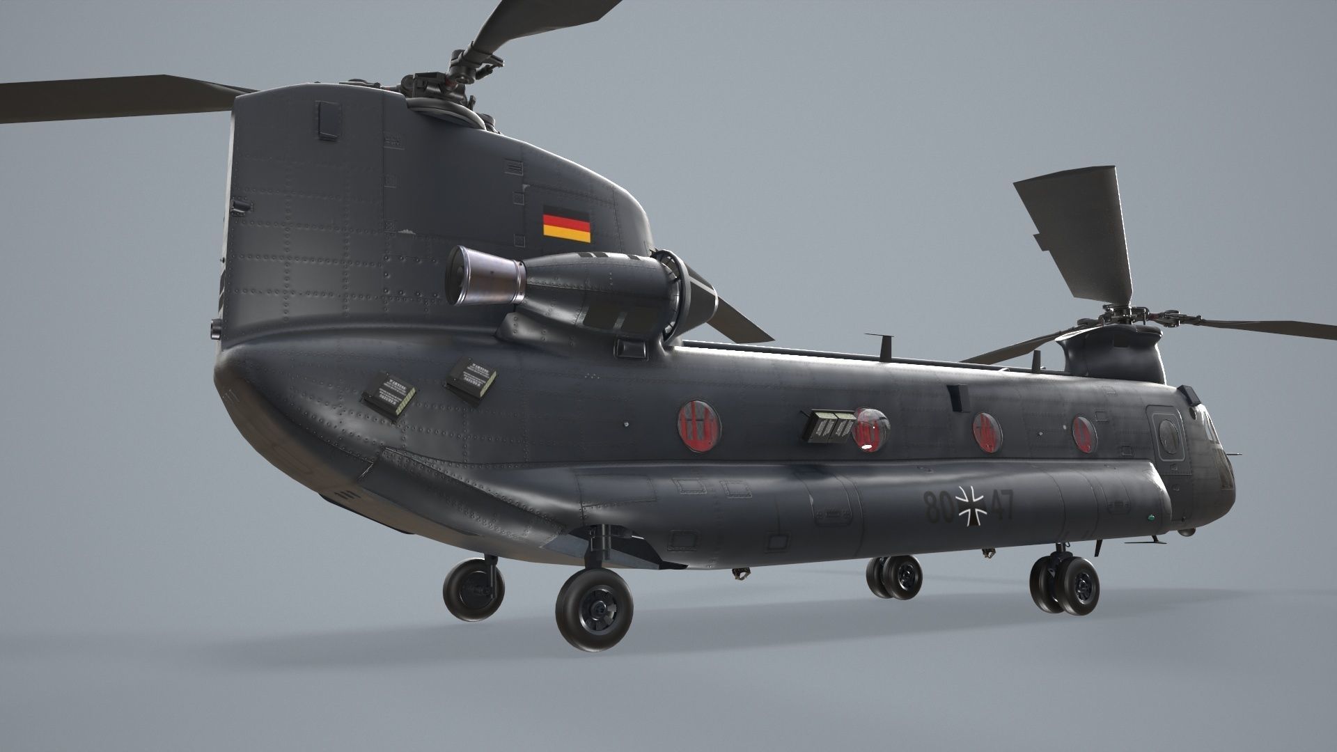  CH-47 Chinook Luftwaffe Static Low-poly 3D model_5