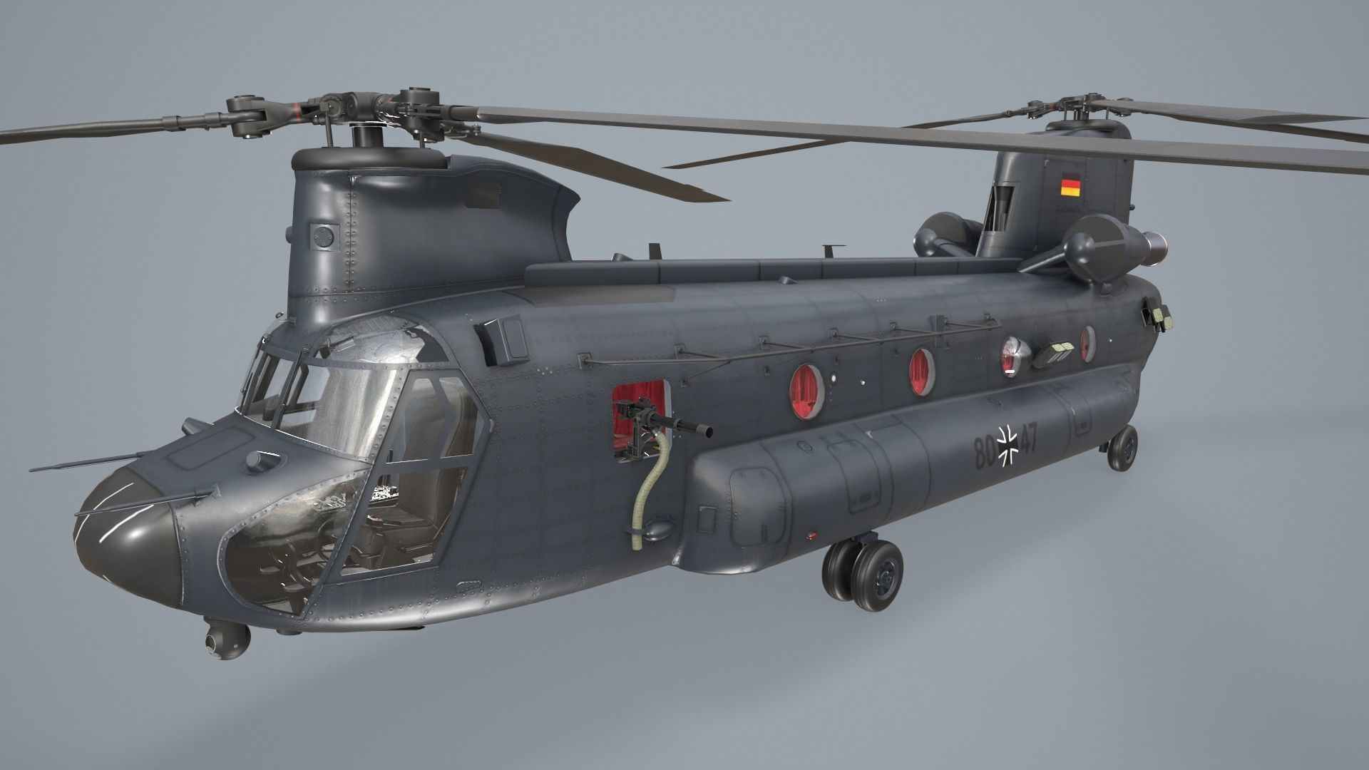  CH-47 Chinook Luftwaffe Static Low-poly 3D model_3