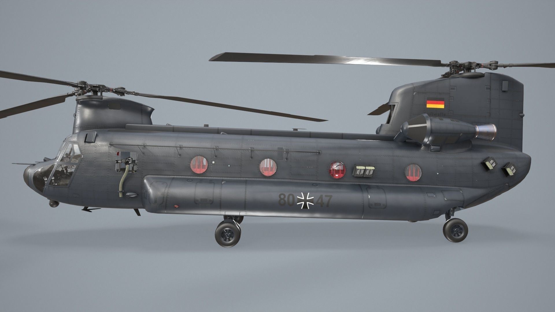  CH-47 Chinook Luftwaffe Static Low-poly 3D model_15