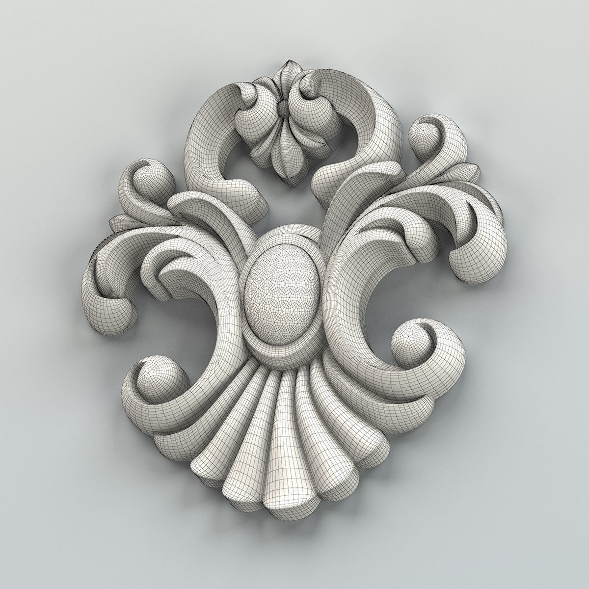 Carved decor central 046 3D model_7