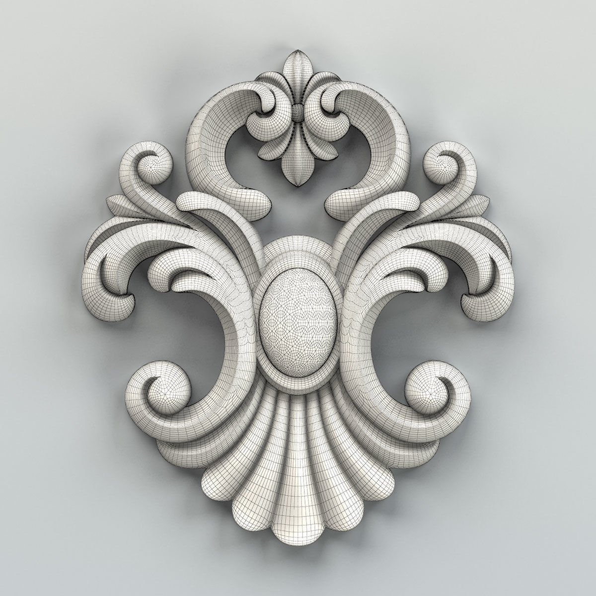 Carved decor central 046 3D model_5