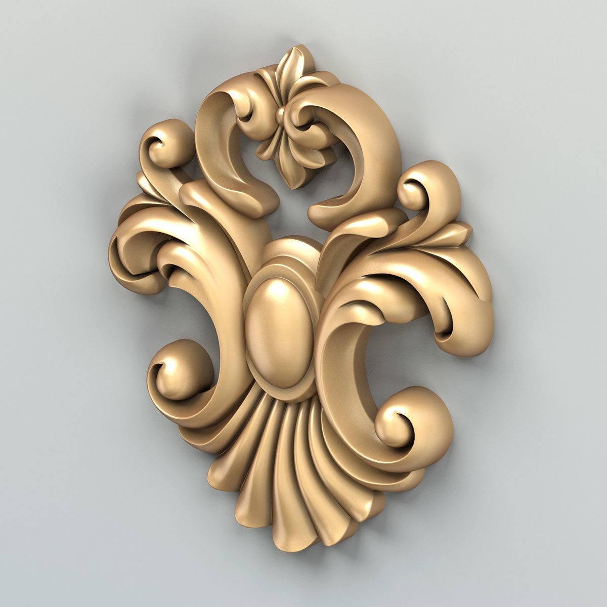 Carved decor central 046 3D model_2