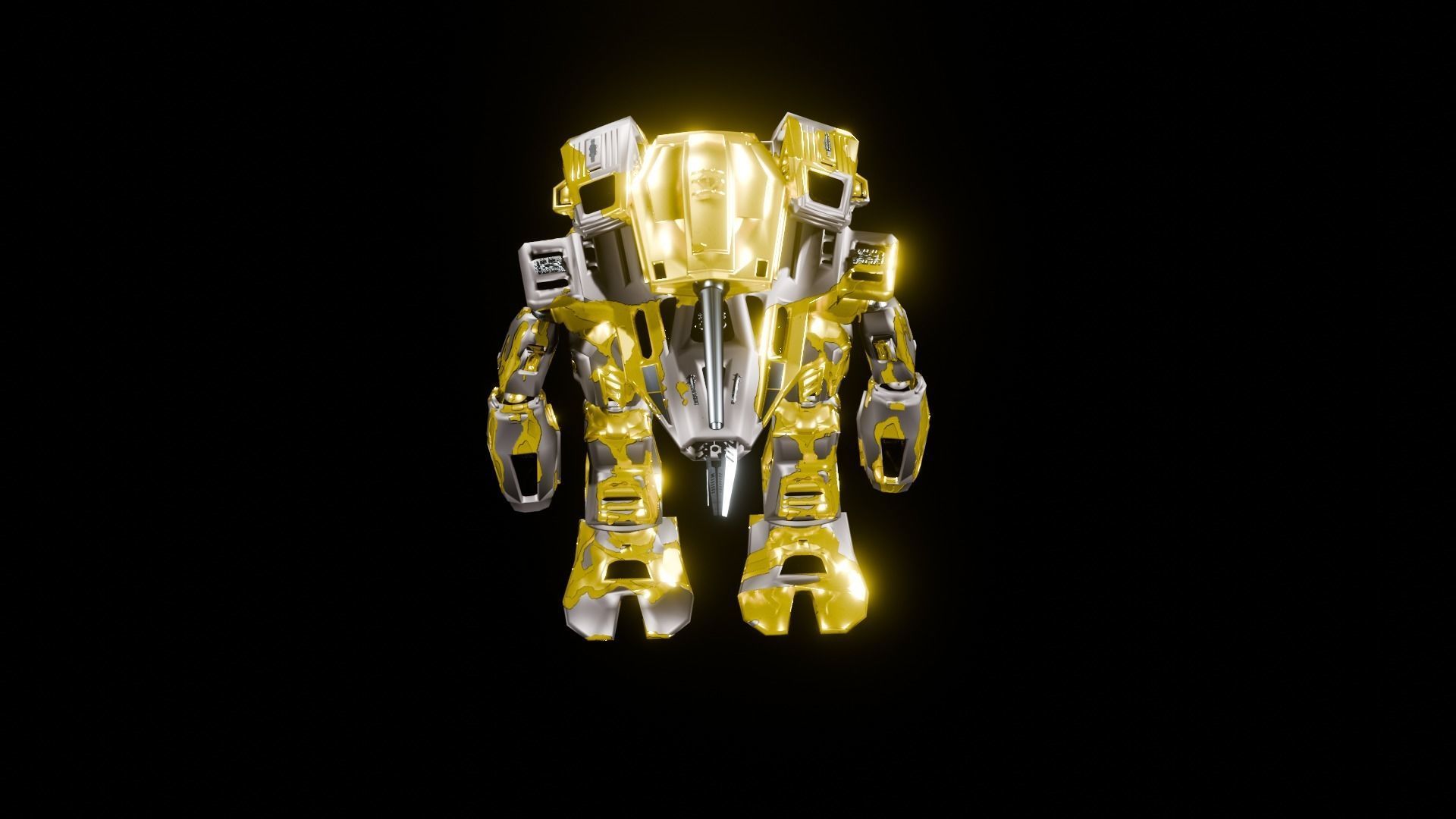 Robot Low-poly 3D model_6