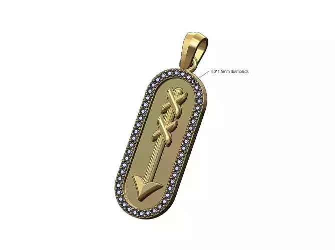 Arrow slot pendant with bail 3D print model