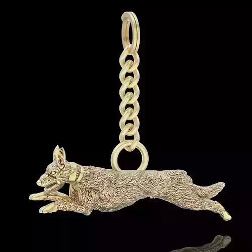 Dog key holder silver gold jewelry printable 3d model 3D print model