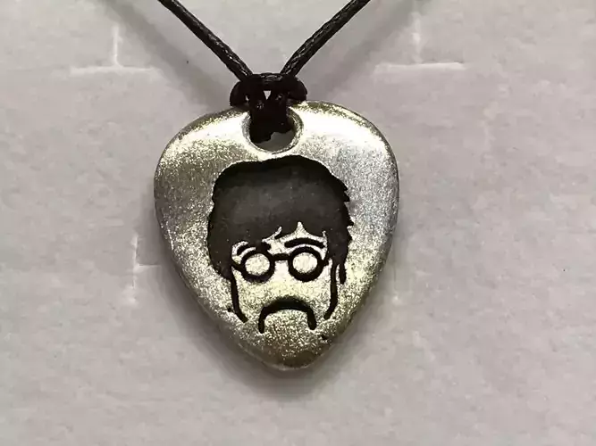 3d printable guitar pick with John Lennon engraved picture 3D print model