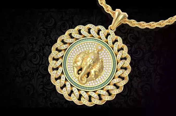 PD-1018 LORD GANPATI PENDENT 