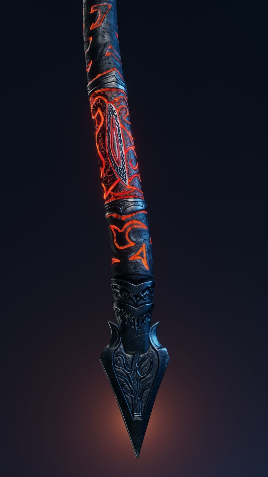 Demonic fantasy battle axe 4K Low-poly 3D model_2