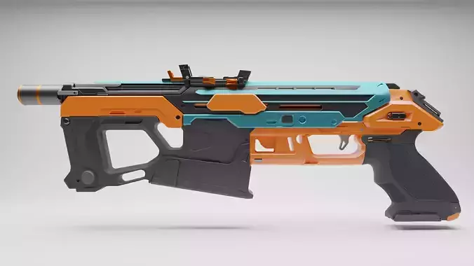 Stylized Sci-fi SMG AI Aided Art Design 3D model