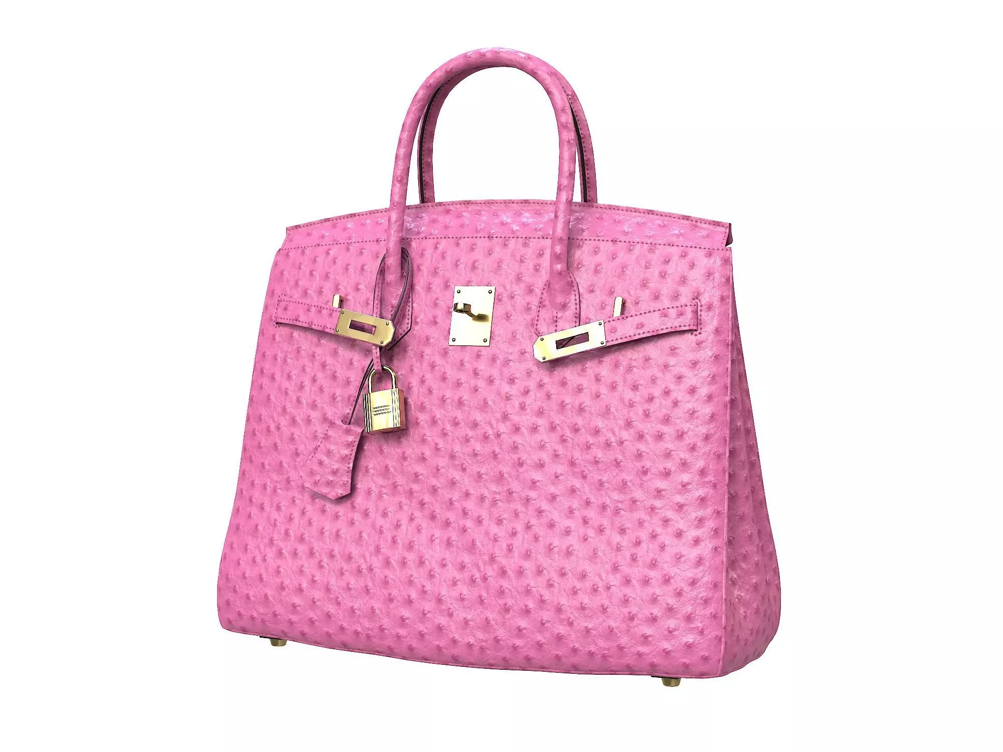 Hermes Birkin Bag Pink Ostrich Low-poly 3D model