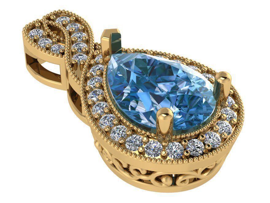 Pear Halo Pendant 1533 3D print model_1