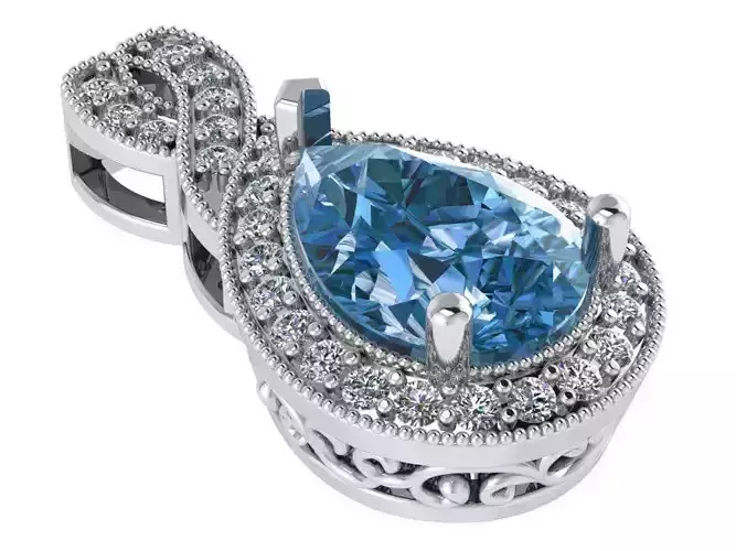 Pear Halo Pendant 1533