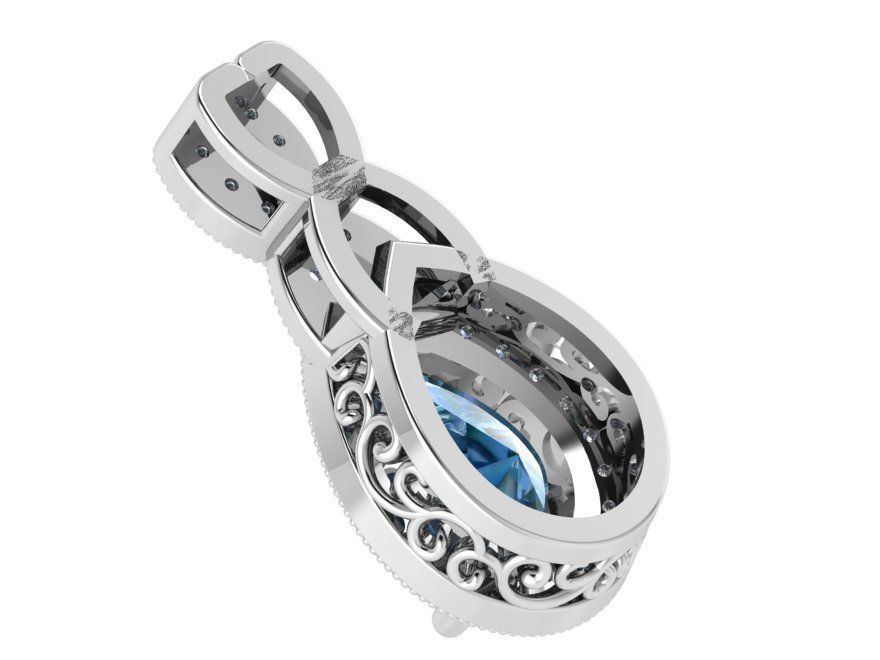 Pear Halo Pendant 1533 3D print model_3