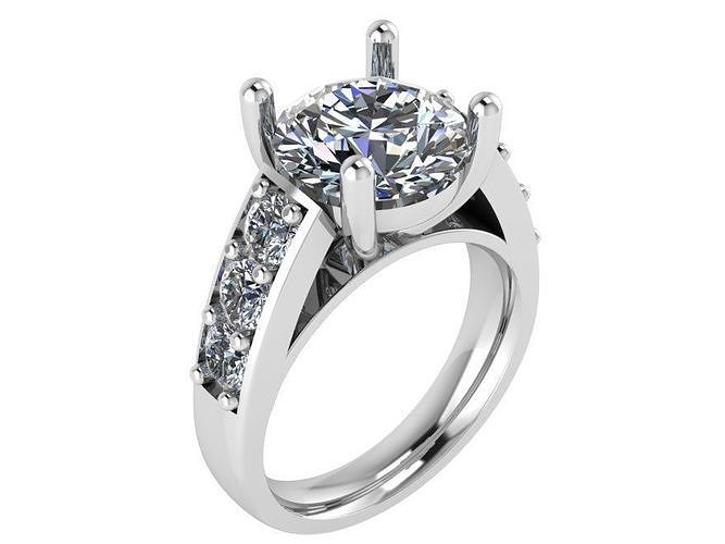 Round Diamond Ring 1541 3D print model