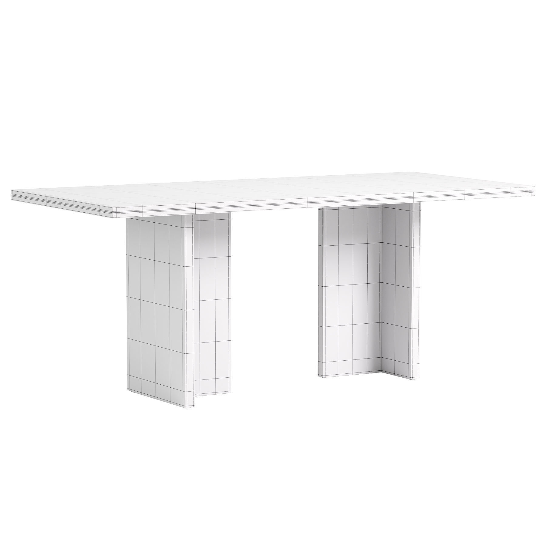 Romeo Offset Dining Table 3D model_7