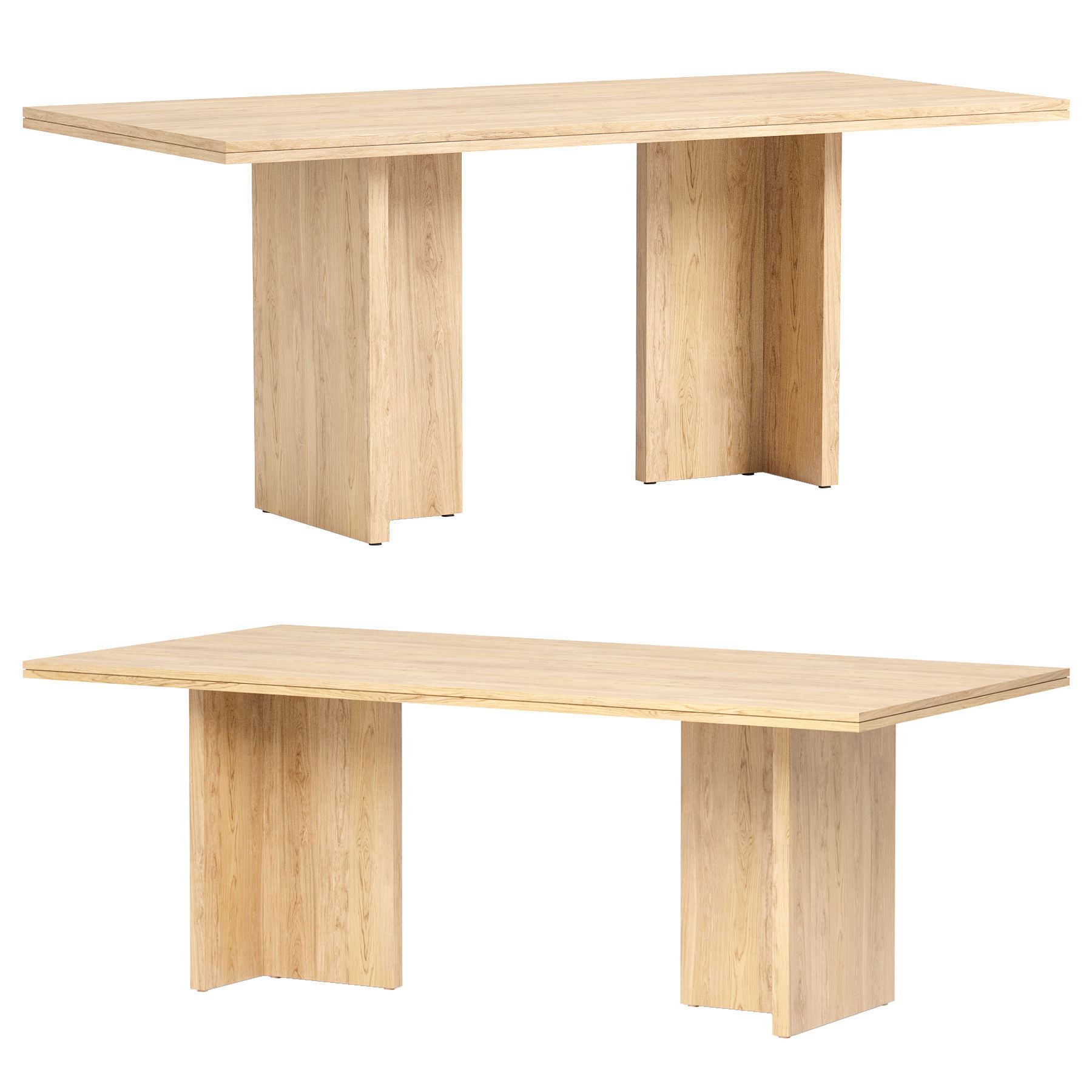 Romeo Offset Dining Table 3D model_1