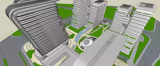 Contemporary highrise building facade 