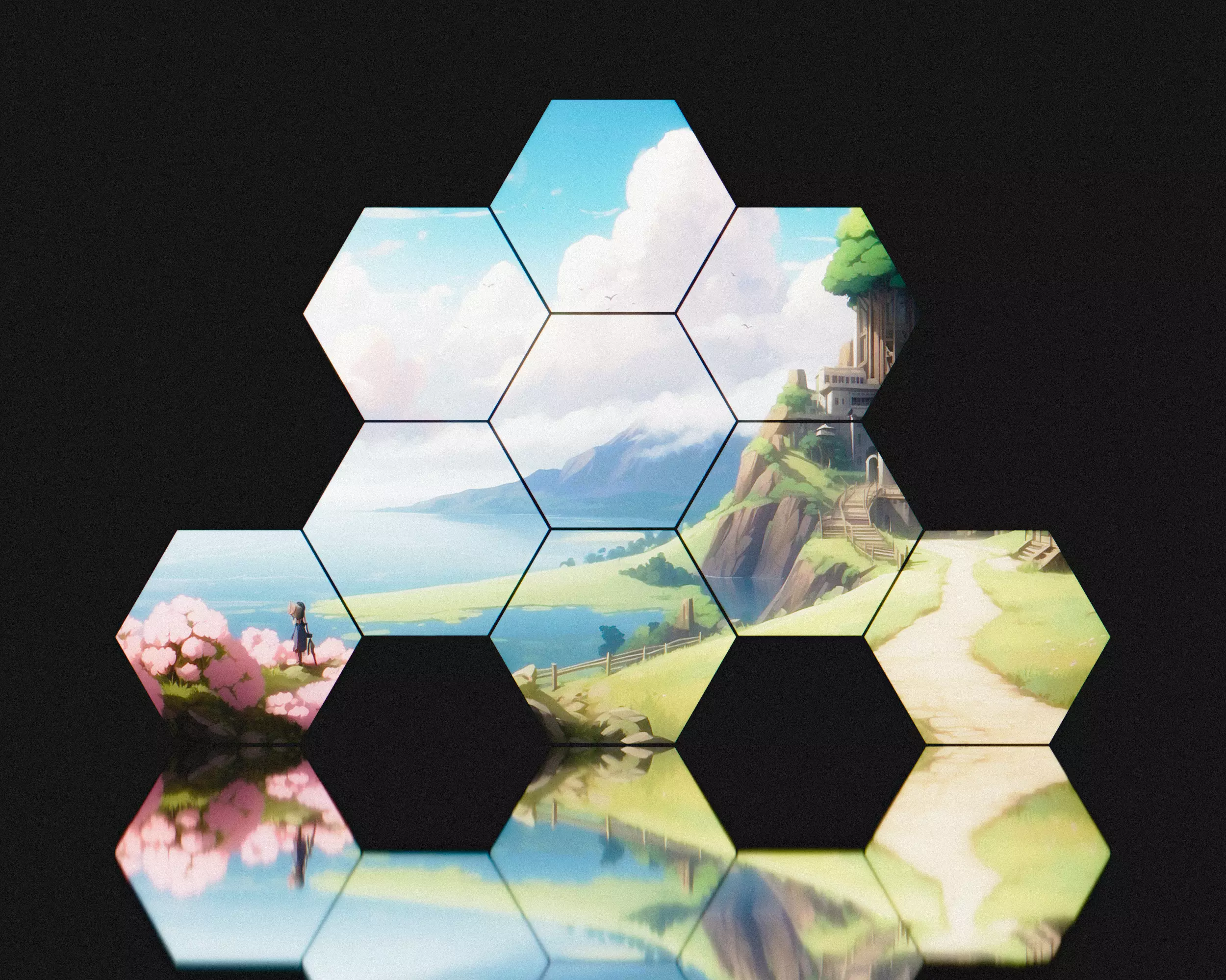 HEXAGONAL LED PANEL Free low-poly 3D model