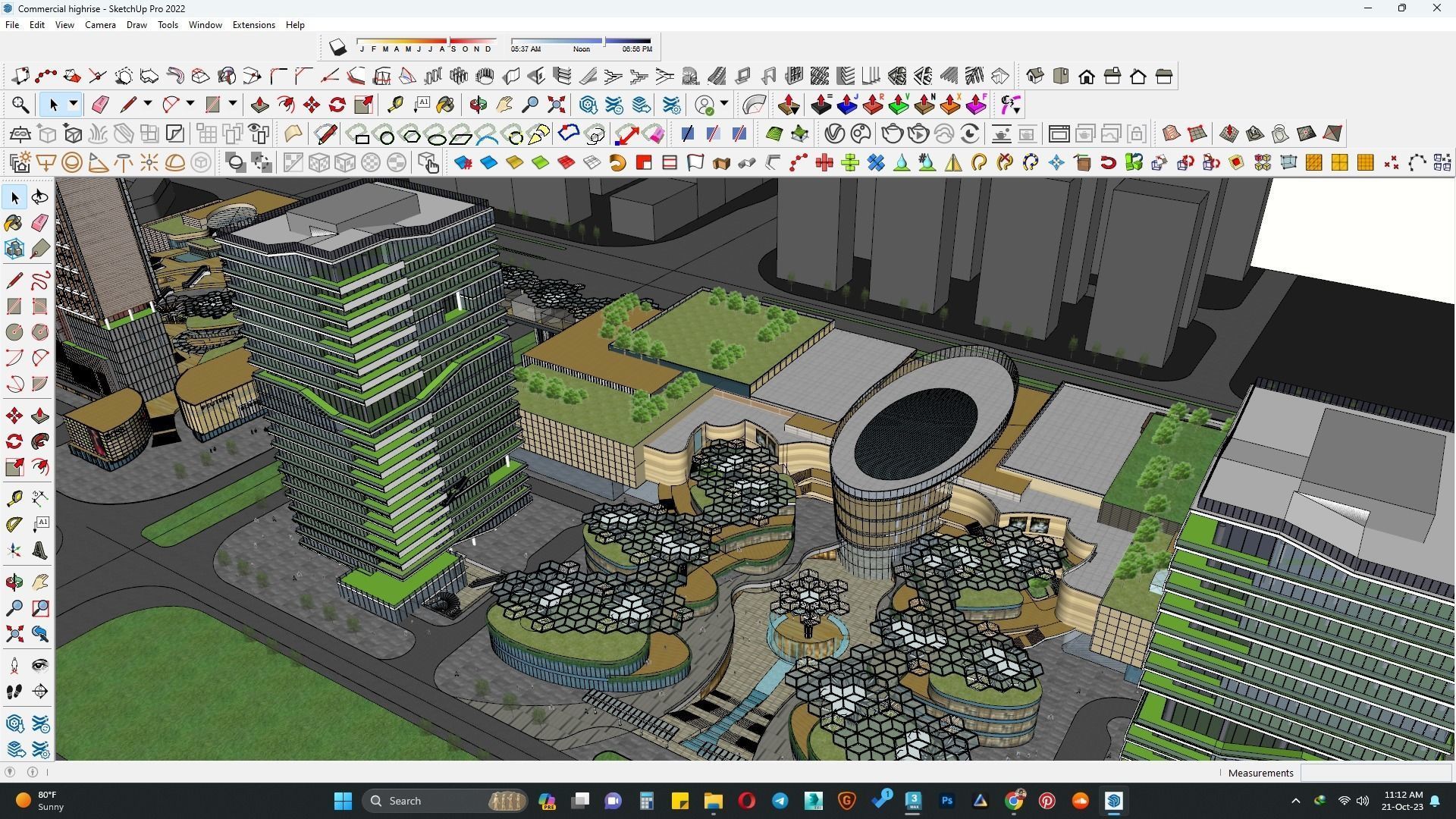 Multifunctional building sketchup model 3D model_1