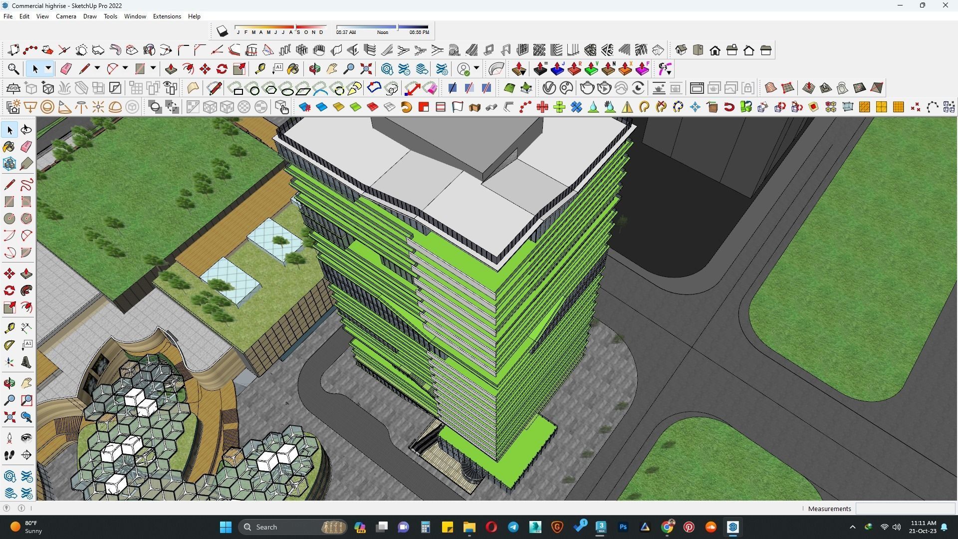 Multifunctional building sketchup model 3D model_9