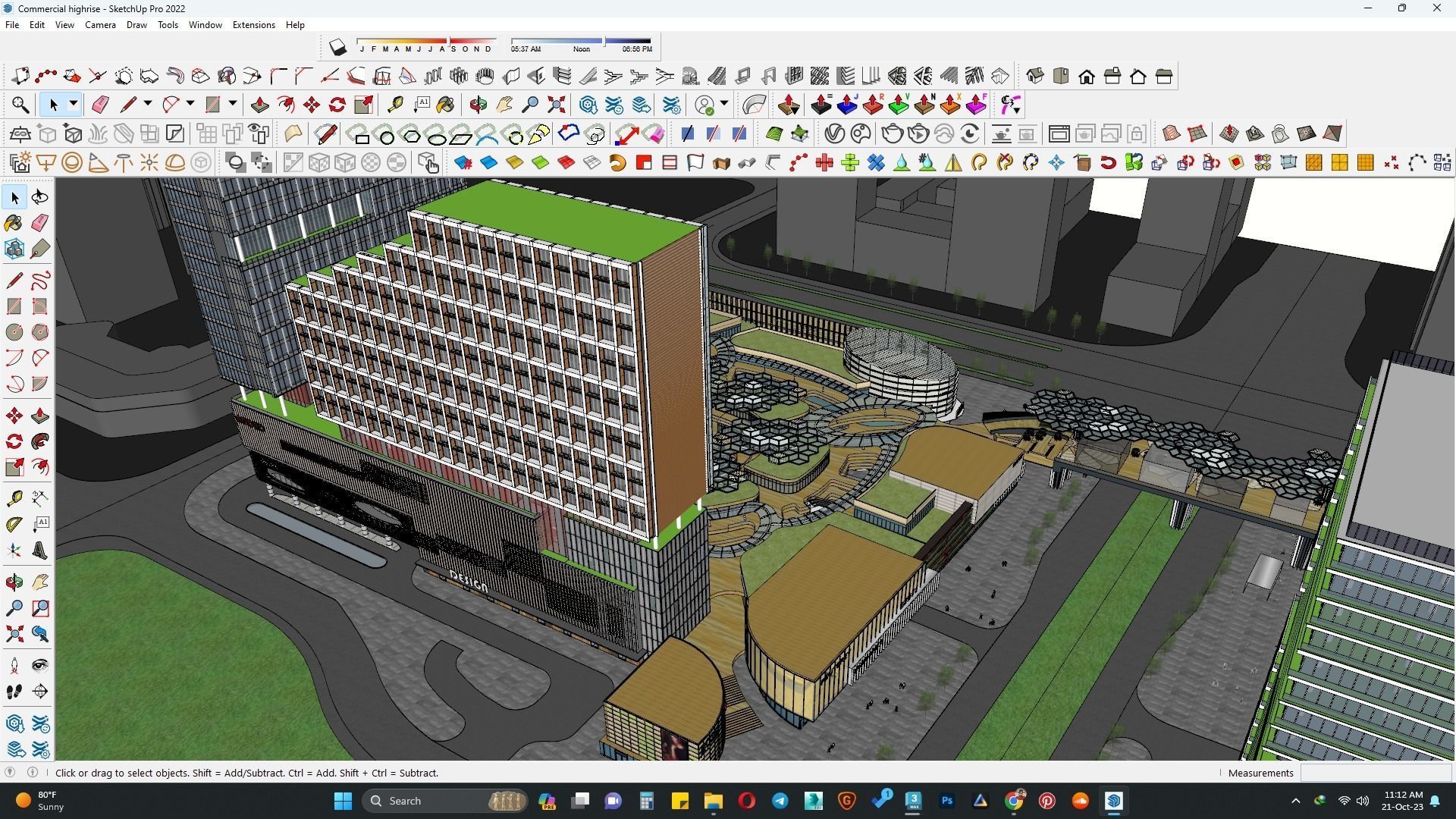 Multifunctional building sketchup model 3D model_2