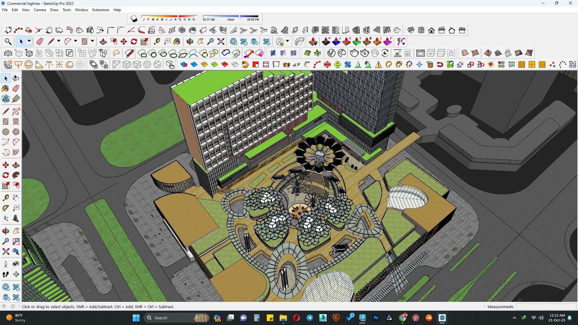 Multifunctional building sketchup model 3D model_3