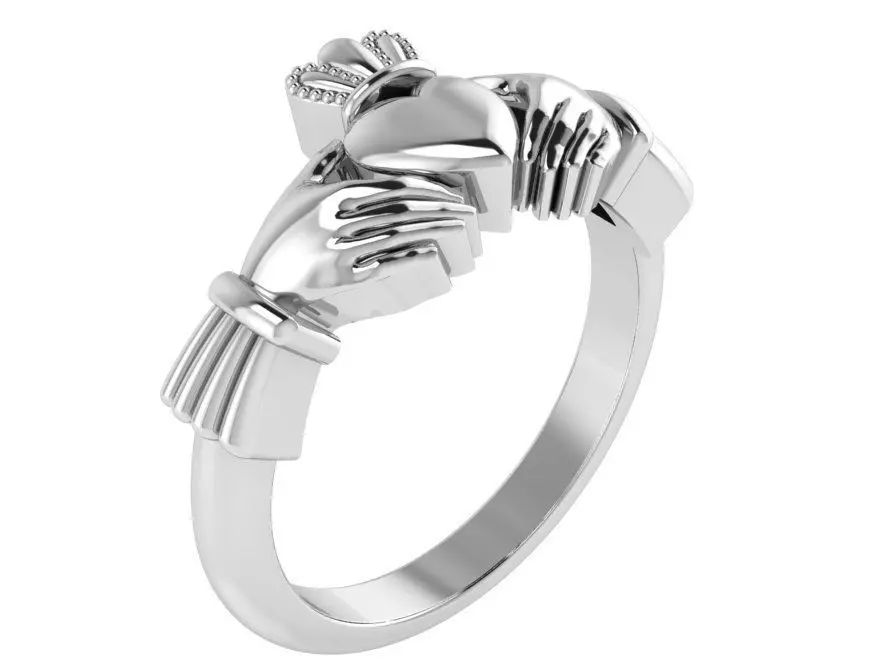 Hand Heart Crown Ring 1549 3D print model