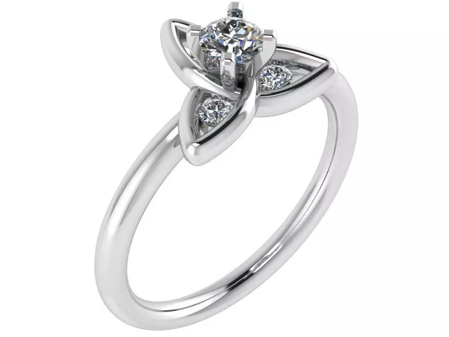 Triangular Flower Ring 1551 3D print model