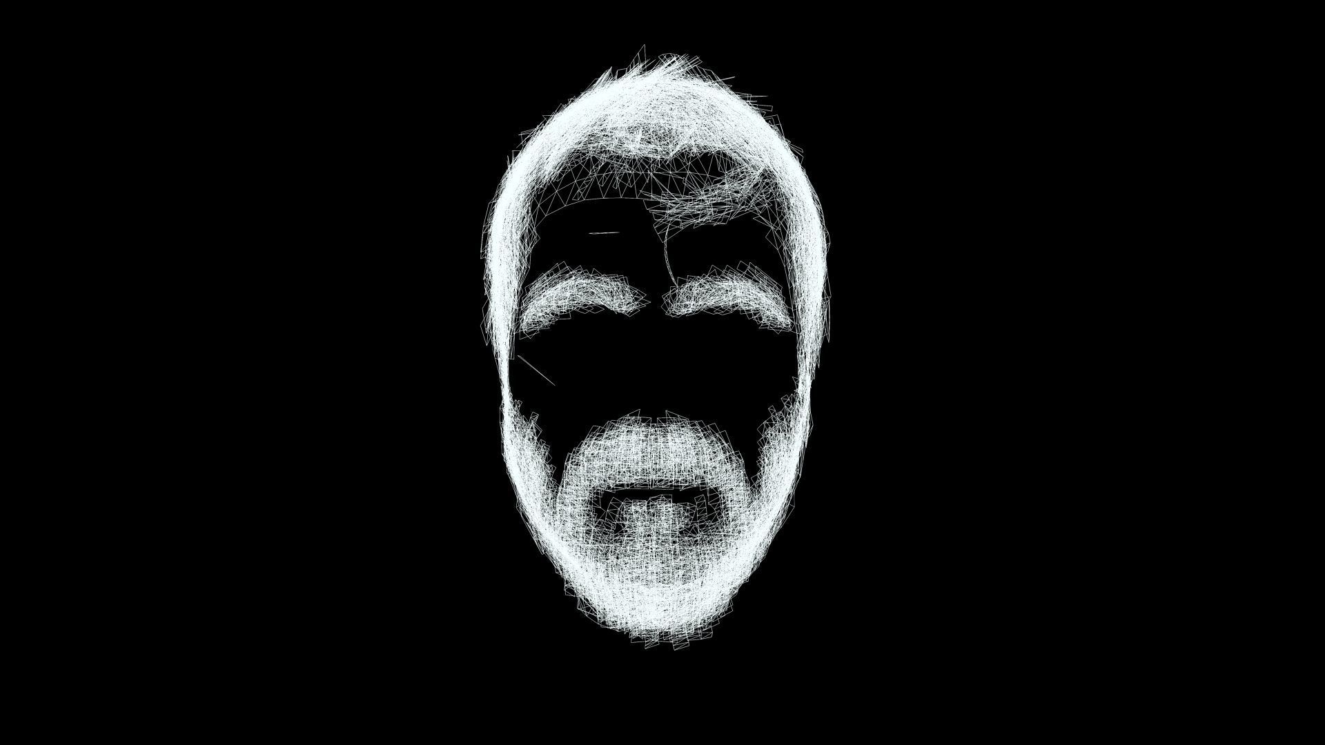 Classique Male Hair - Beard - Moustache Low-poly 3D model_7