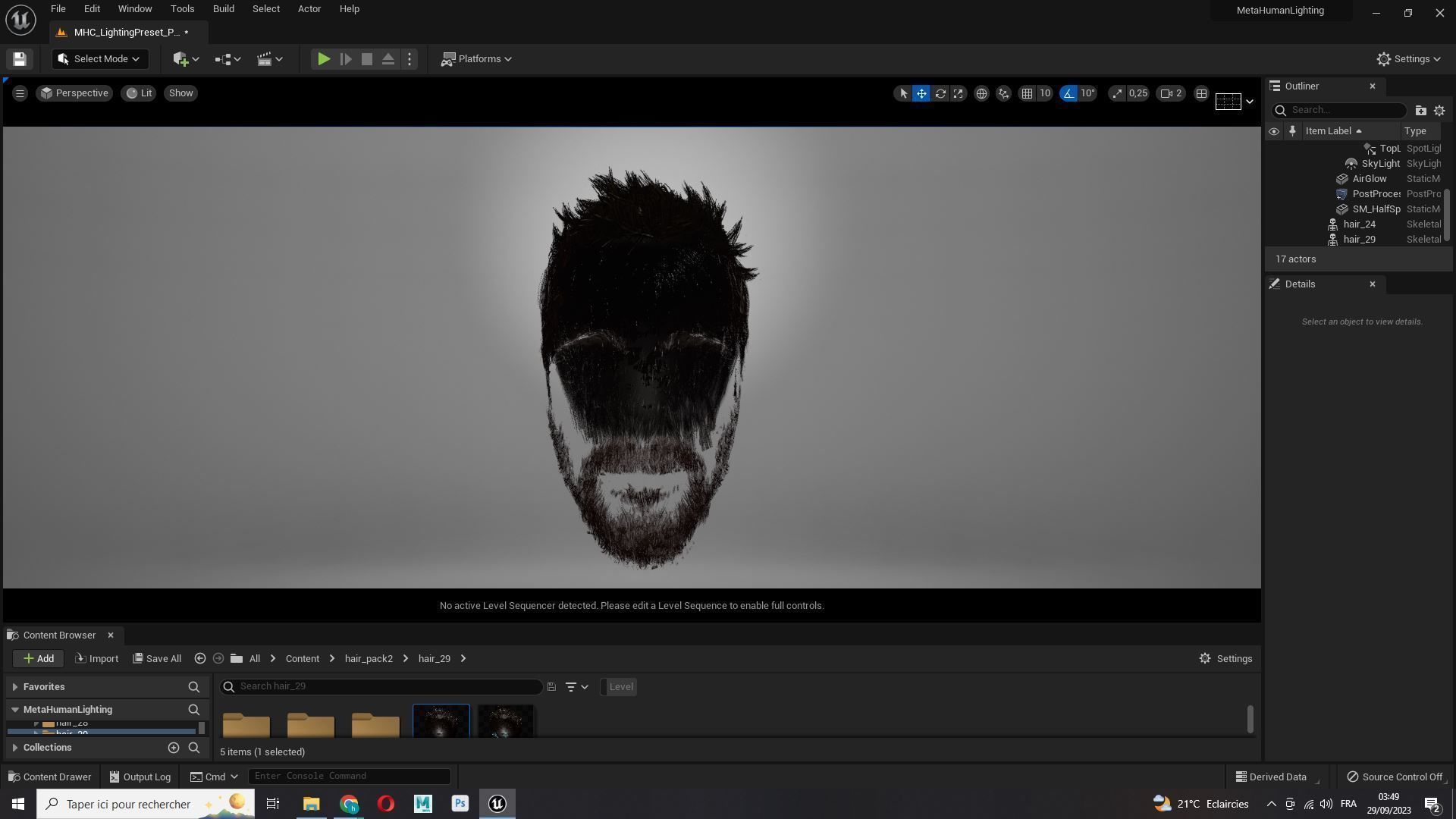 Classique Male Hair - Beard - Moustache Low-poly 3D model_14