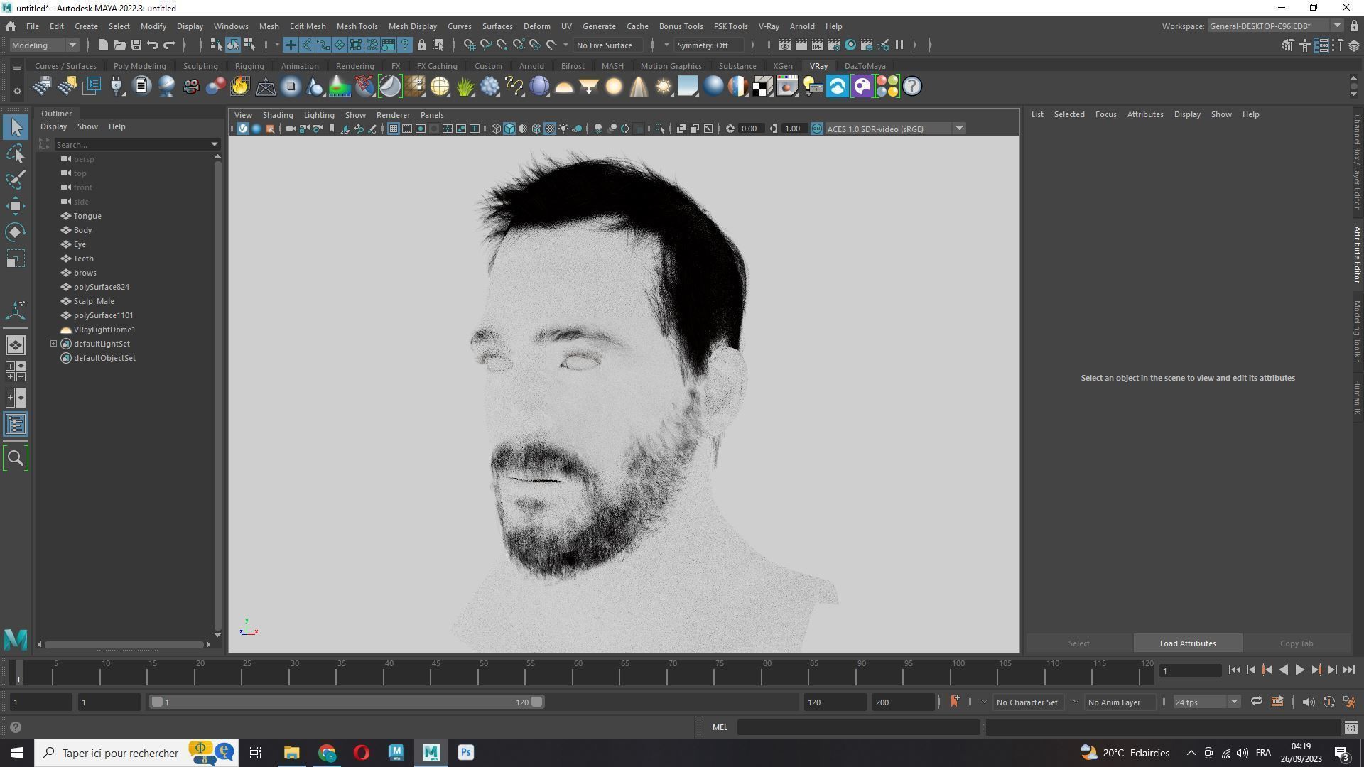 Classique Male Hair - Beard - Moustache Low-poly 3D model_11