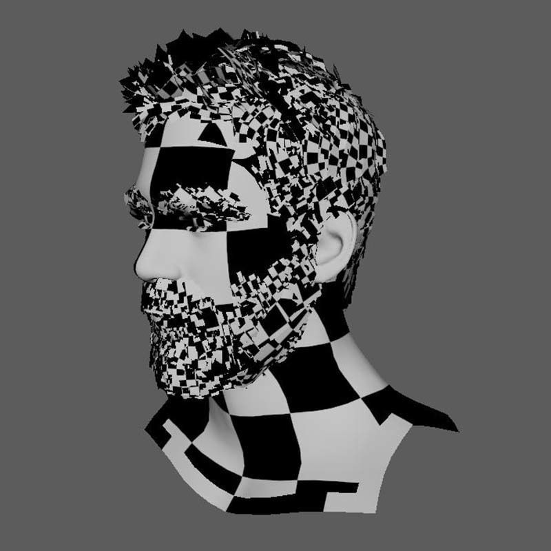 Classique Male Hair - Beard - Moustache Low-poly 3D model_19