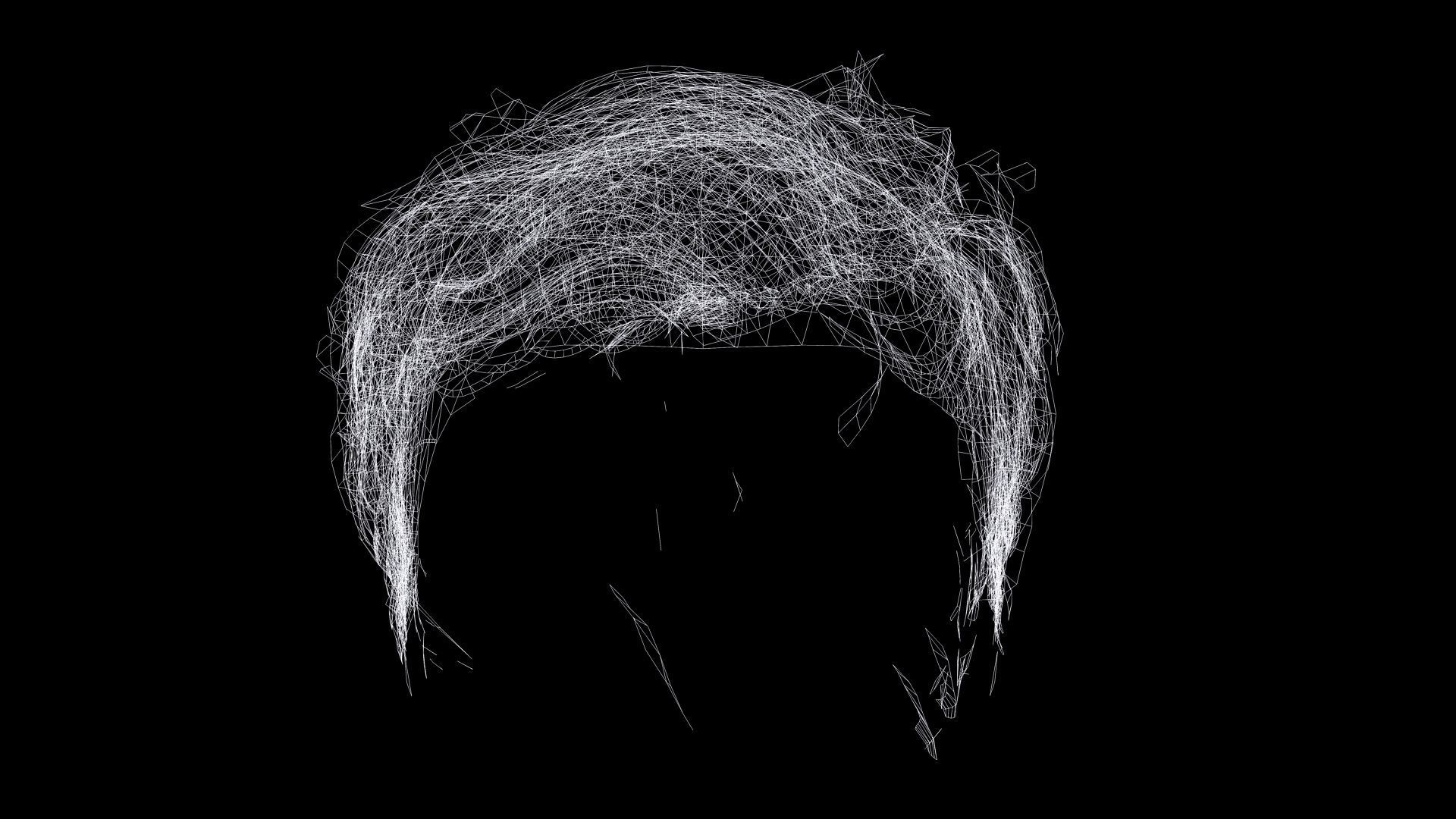 Female Cropped Hair Low-poly 3D model_8